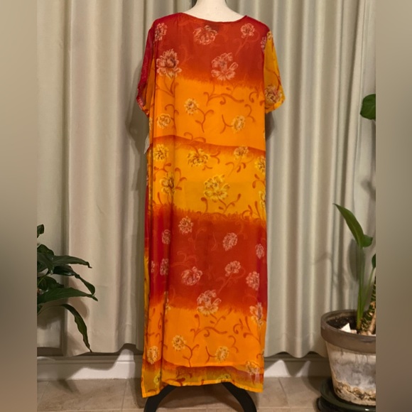 Floral Print Orange Dress - Picture 3 of 5